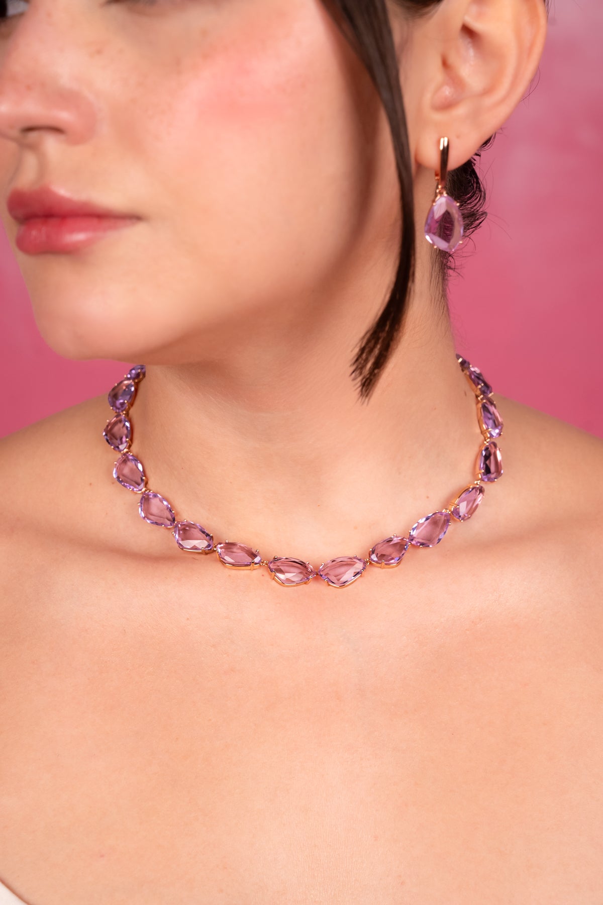 Blush Crystal Elegance Necklace Set
