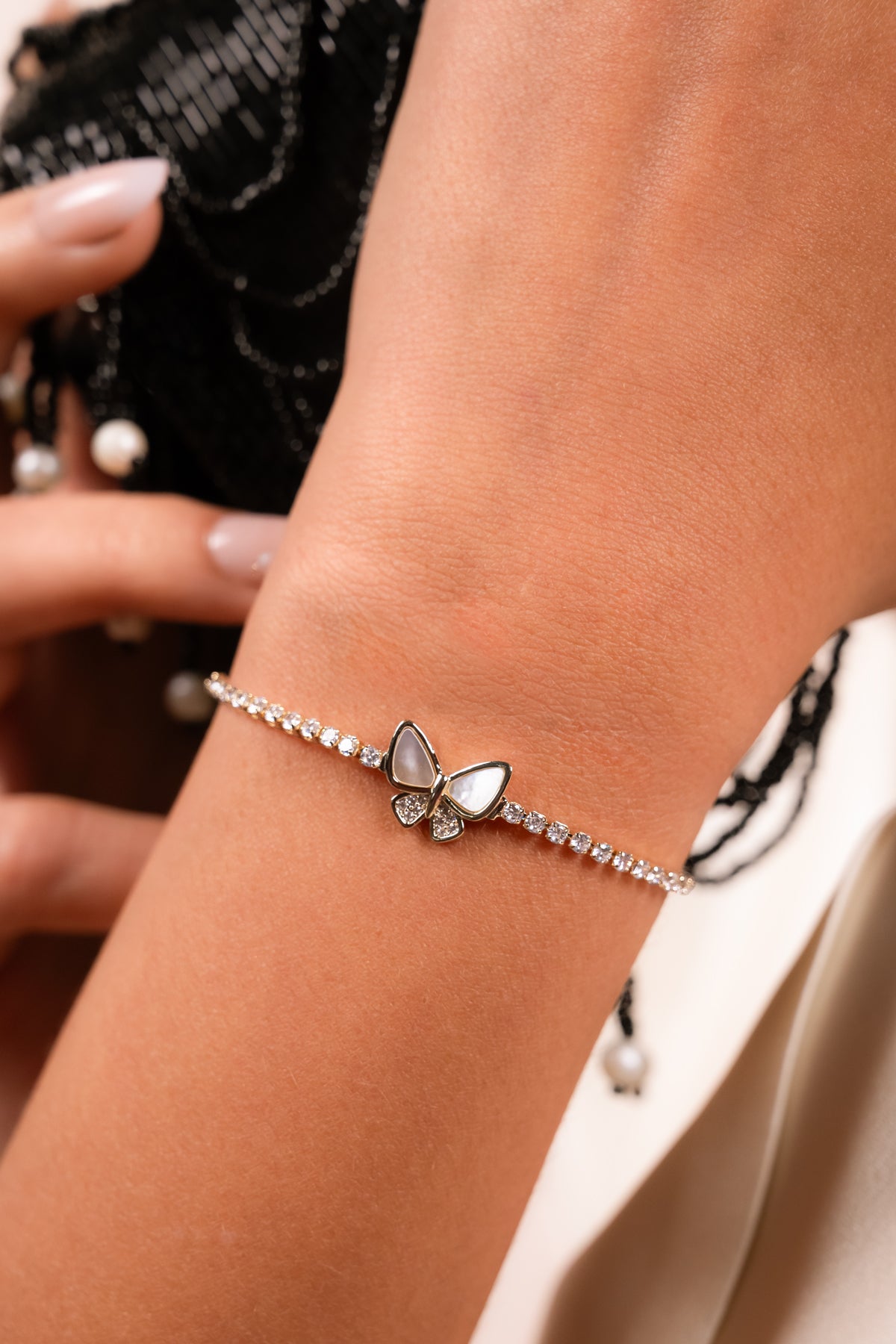 Butterfly Spark Adjustable Tennis Bracelet