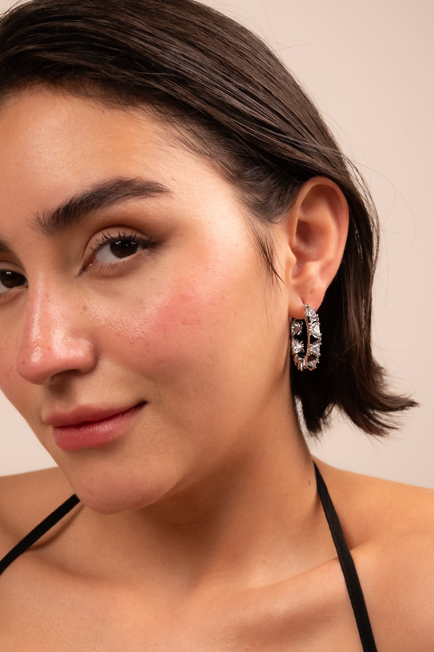 Celestial Spark Crystal Hoop Earrings