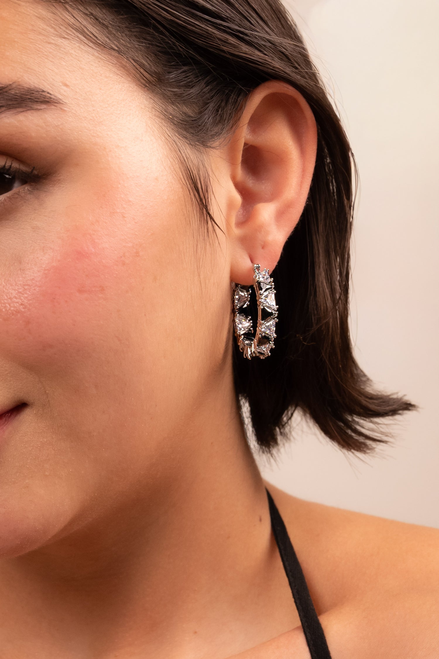 Celestial Spark Crystal Hoop Earrings