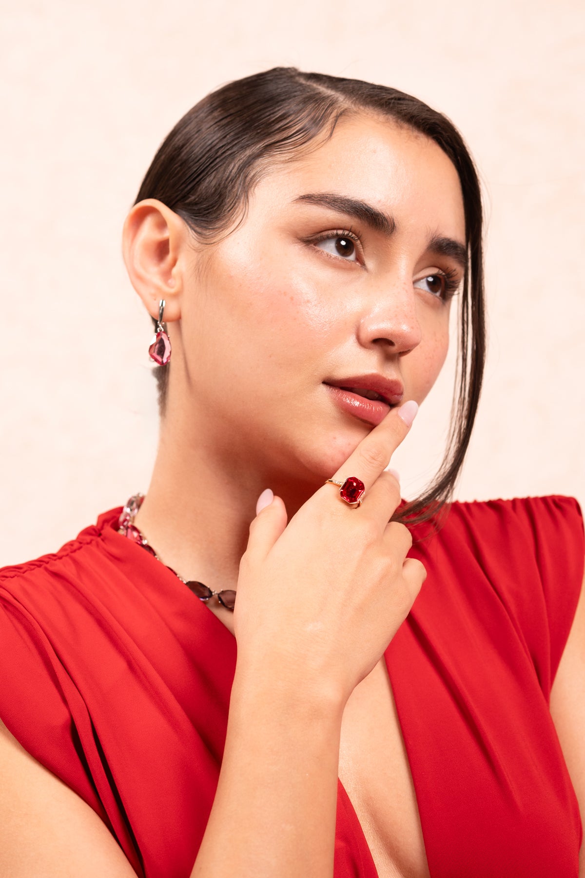 Crimson Radiance Statement Ring