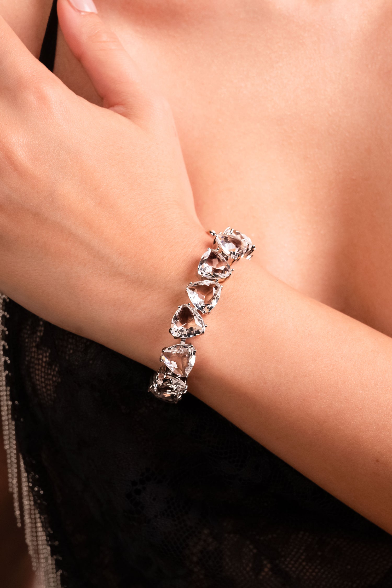Crystal Cascade Statement Bracelet