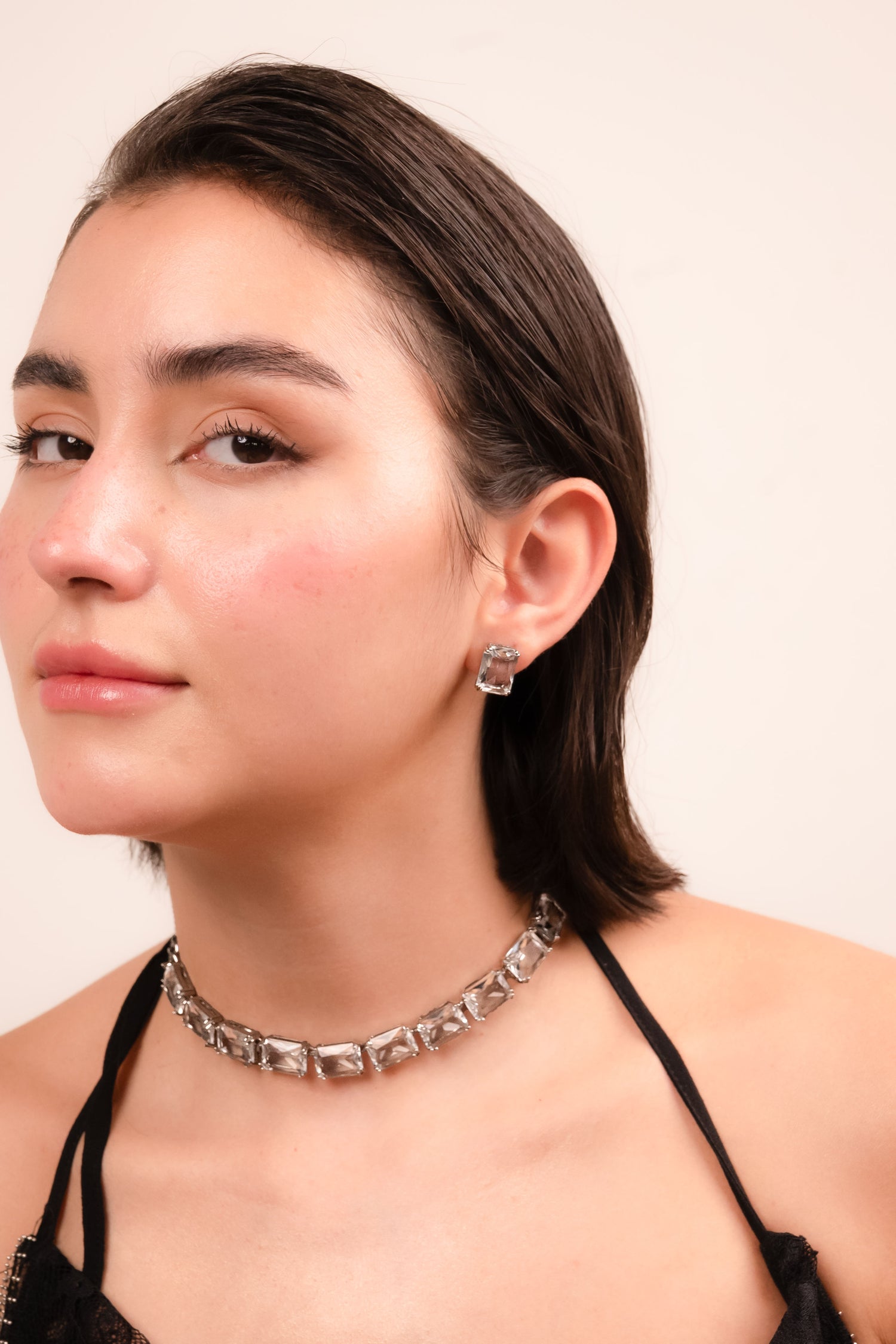 Crystal Edge Statement Choker Set
