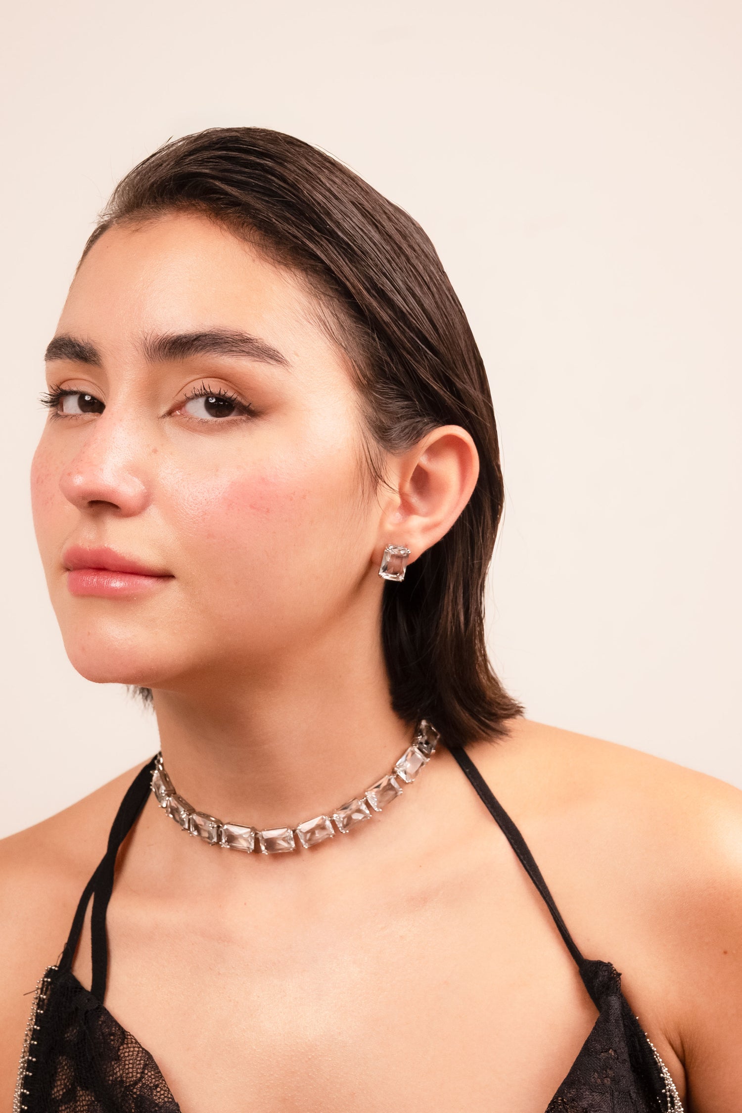 Crystal Edge Statement Choker Set
