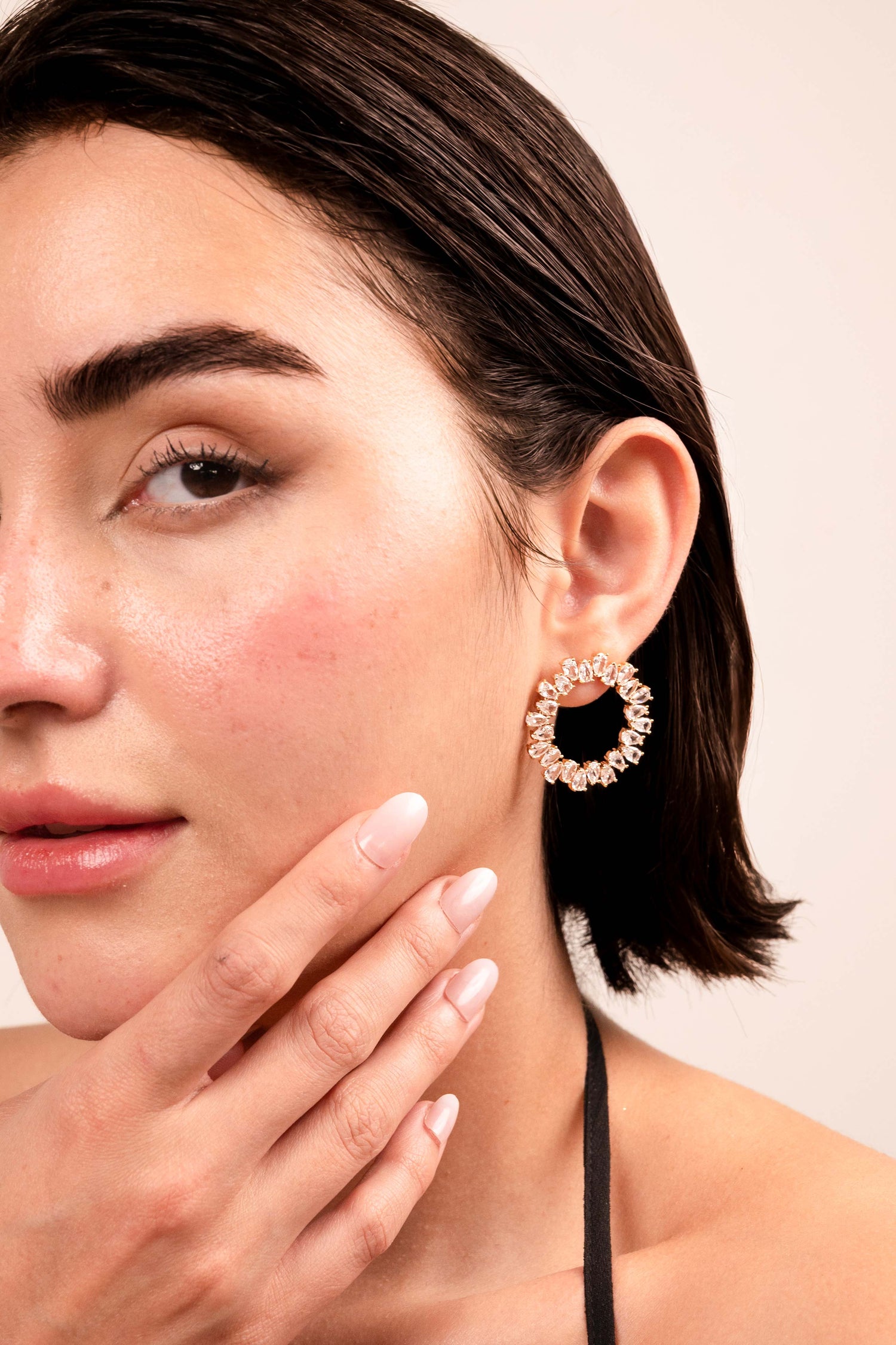 Crystal Halo Statement Hoop Earrings