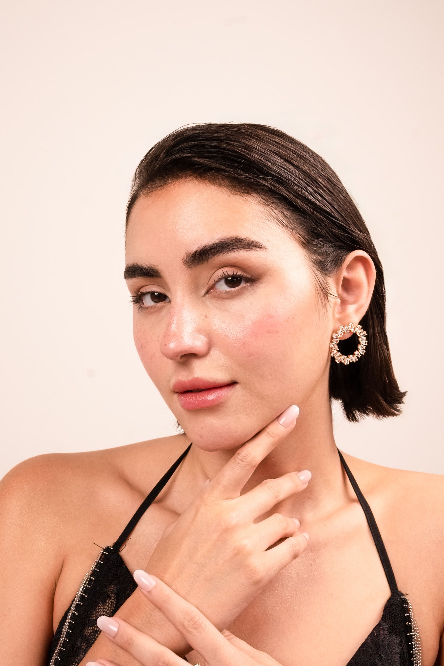 Crystal Halo Statement Hoop Earrings