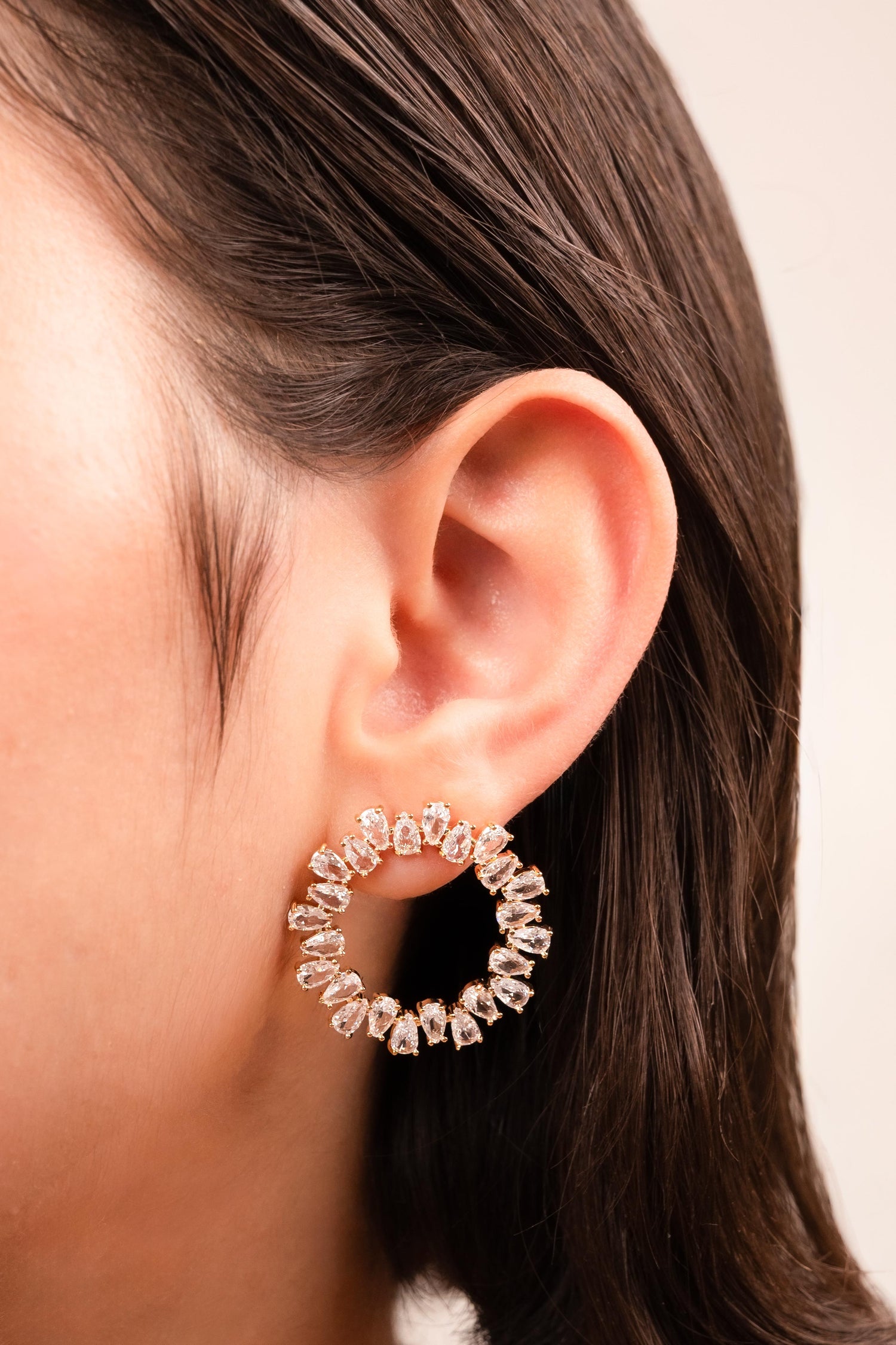 Crystal Halo Statement Hoop Earrings
