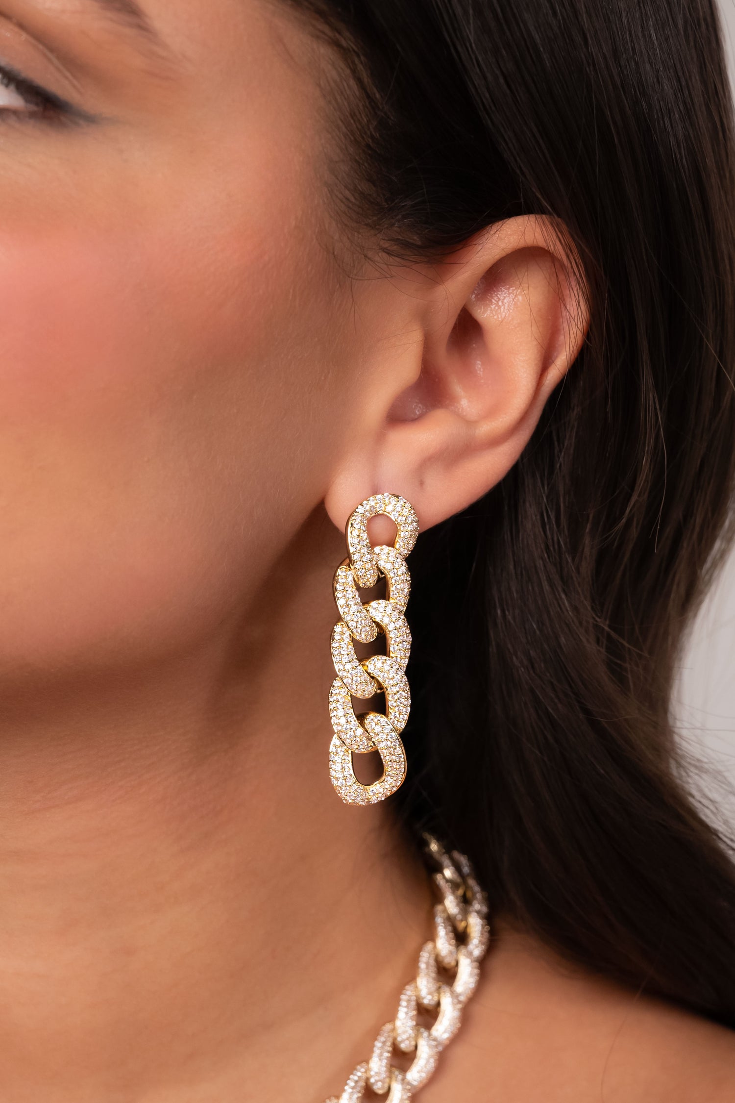 Diamond Glow Cuban Link Necklace Set
