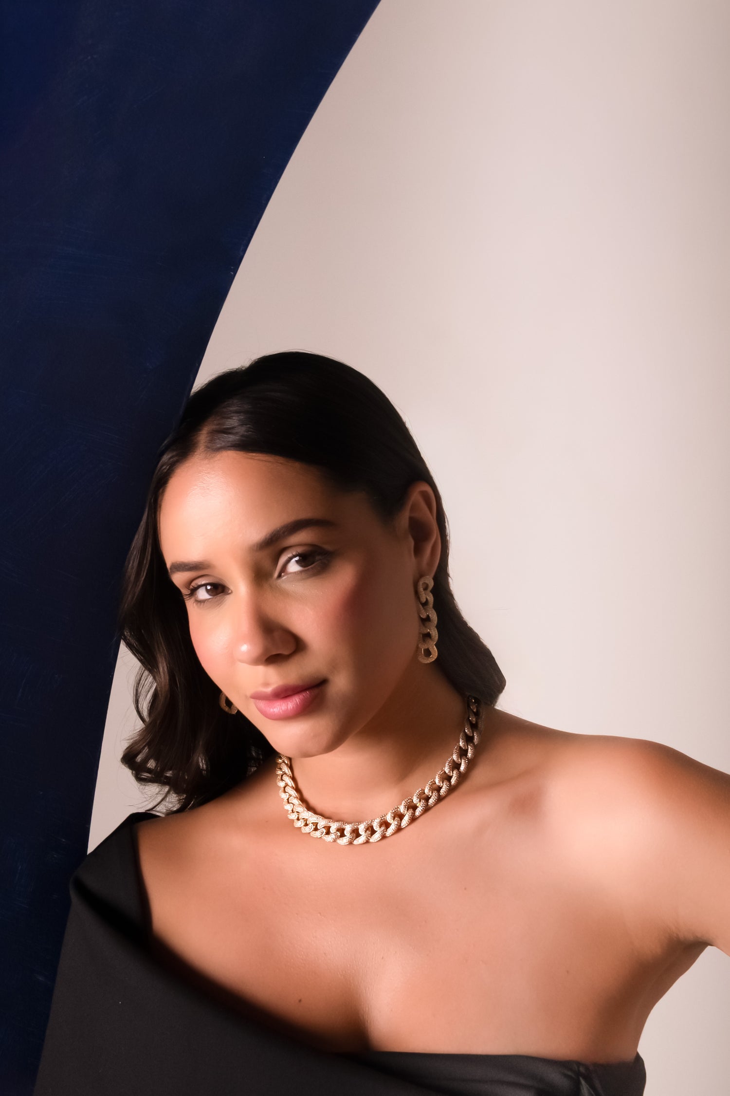 Diamond Glow Cuban Link Necklace Set