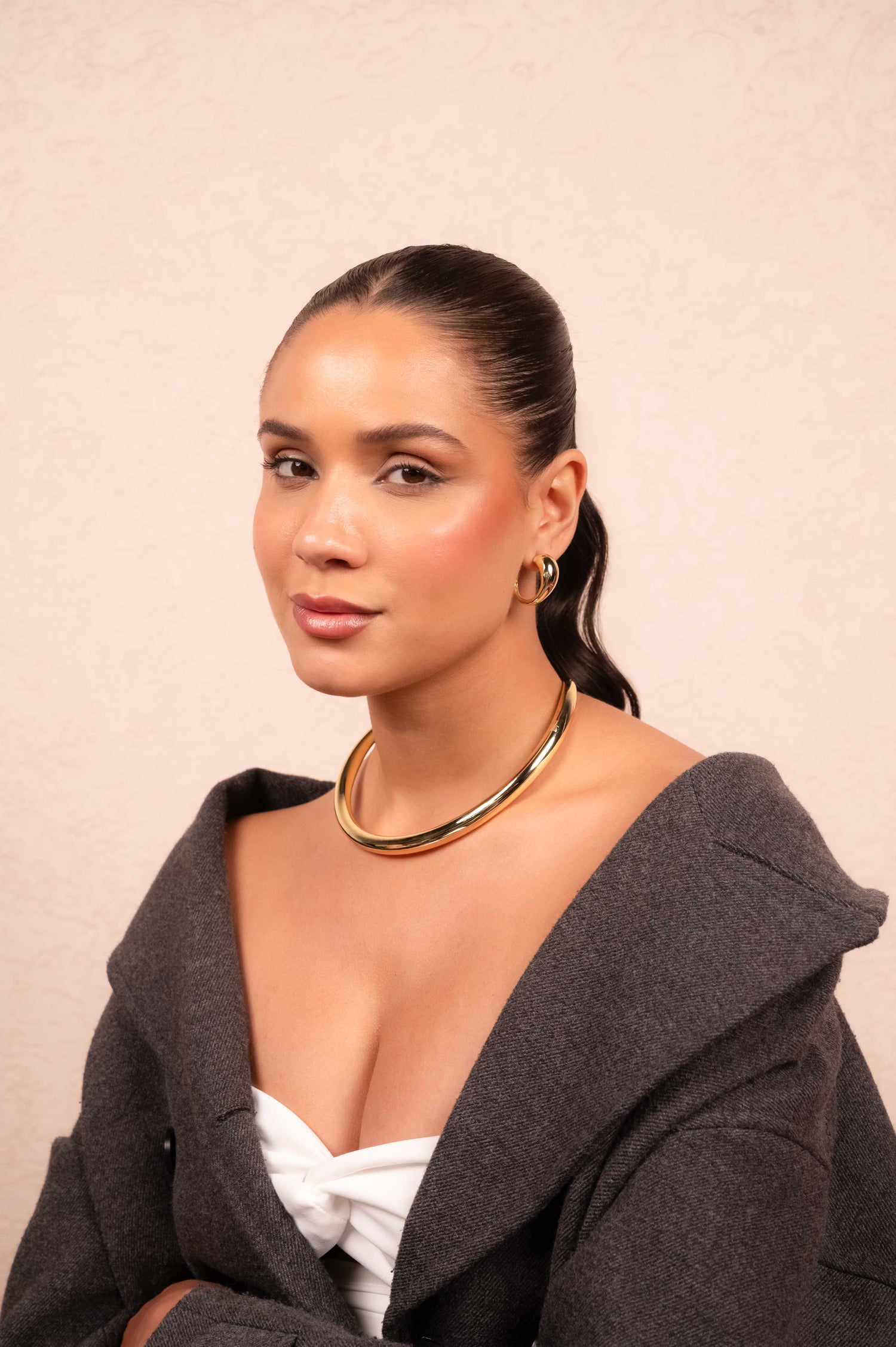 Golden Edge Collar Necklace Set