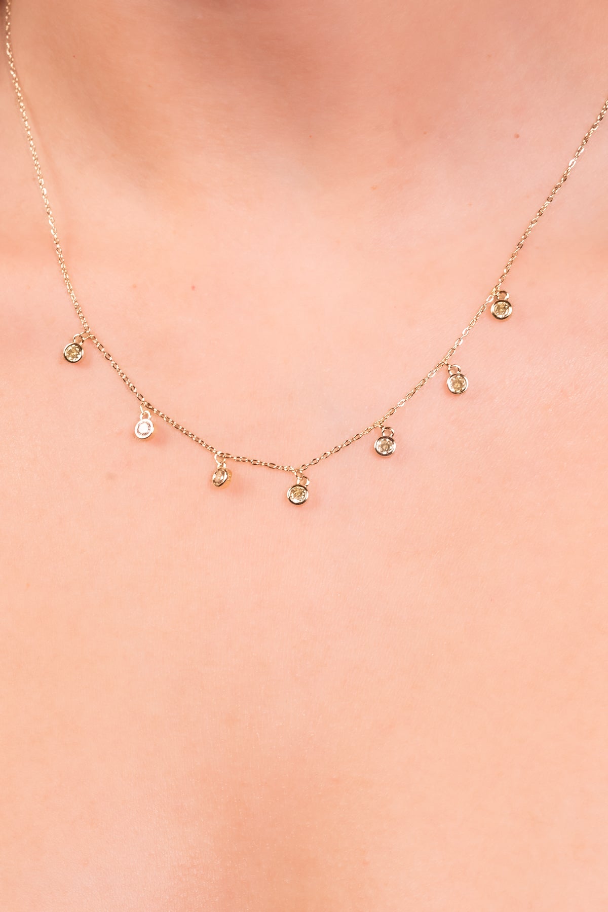 Golden Halo Drop Crystal Necklace