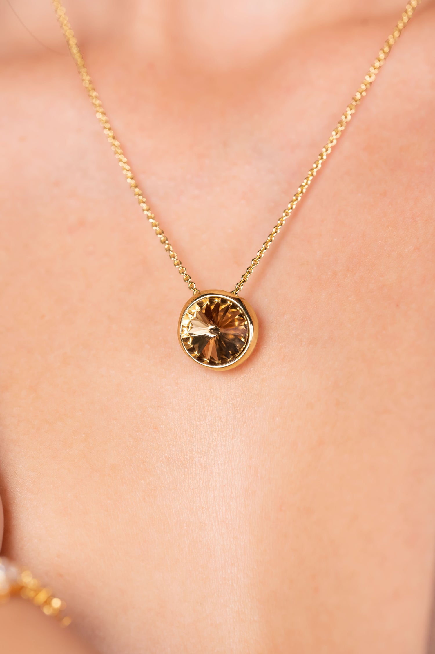 Golden Orbit Pendant Necklace Set