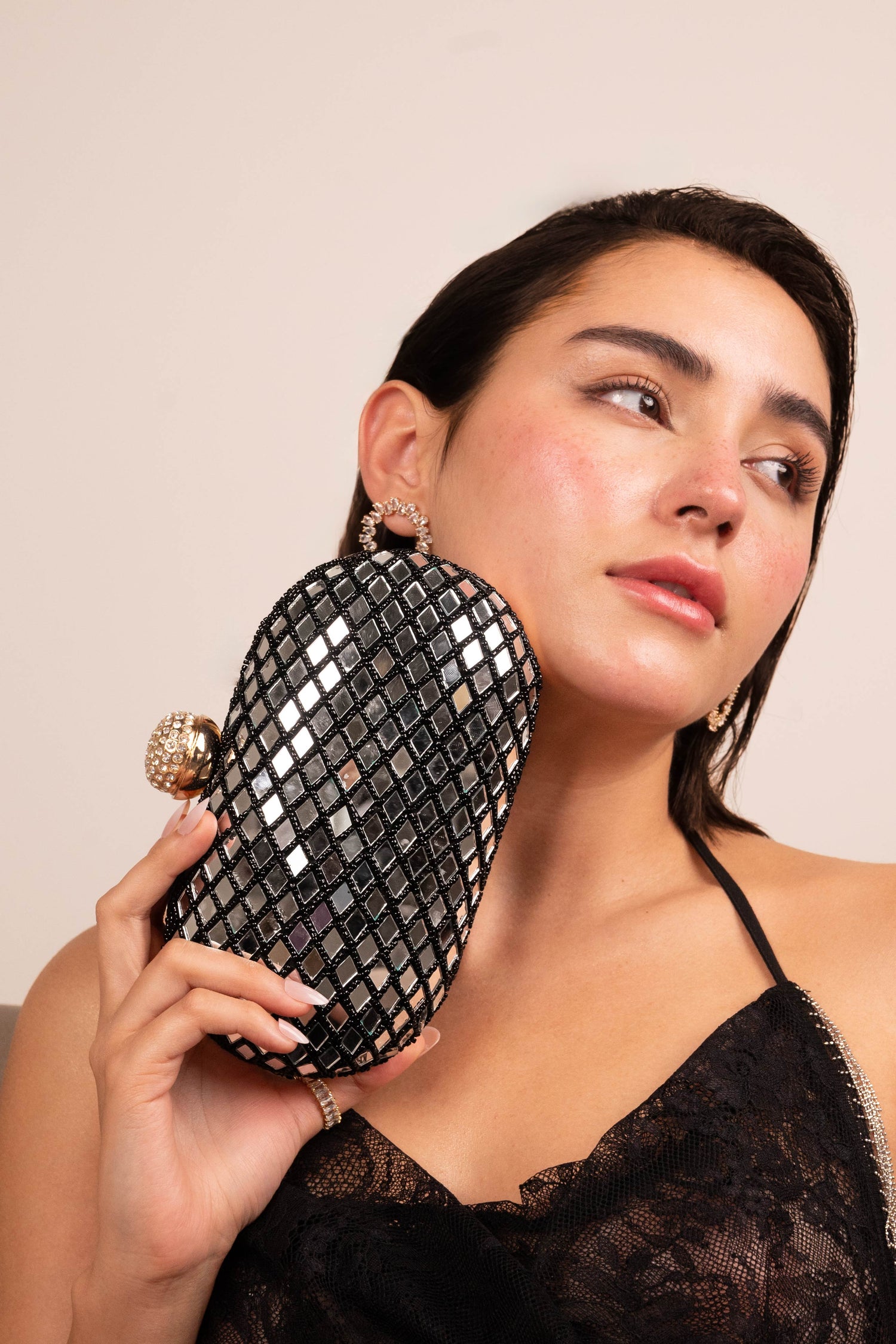 Midnight Mirror Luxe Clutch