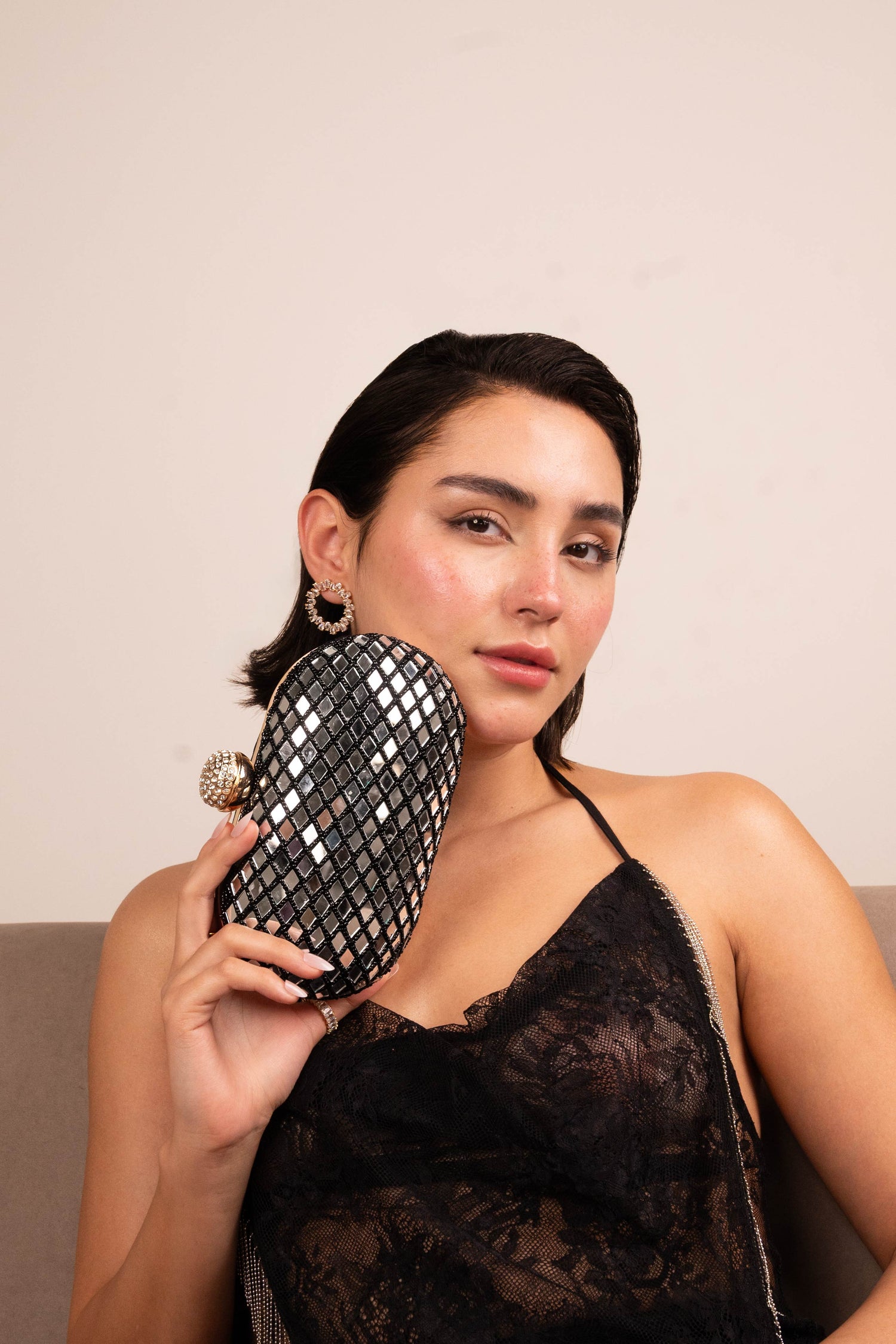 Midnight Mirror Luxe Clutch