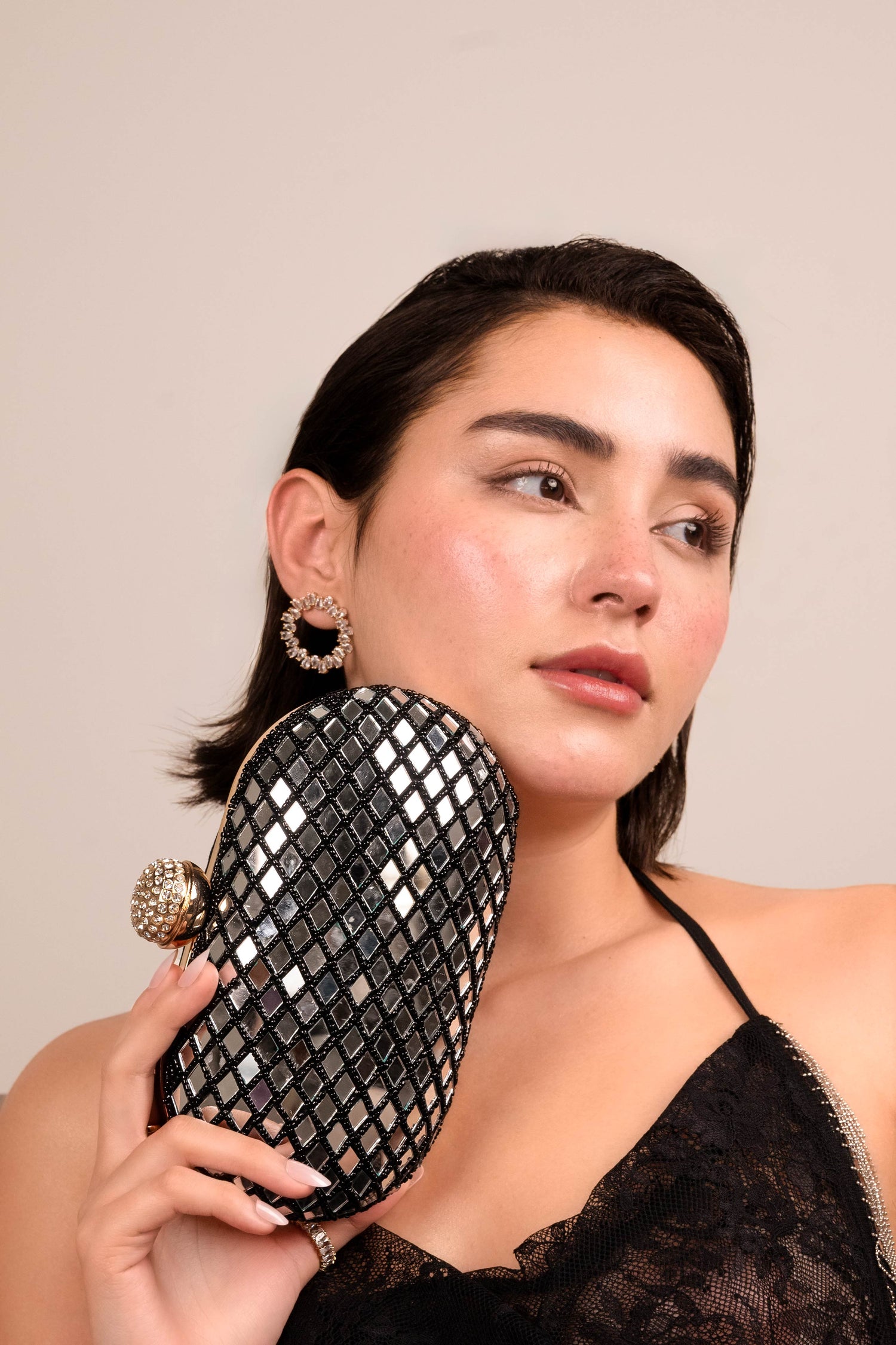 Midnight Mirror Luxe Clutch