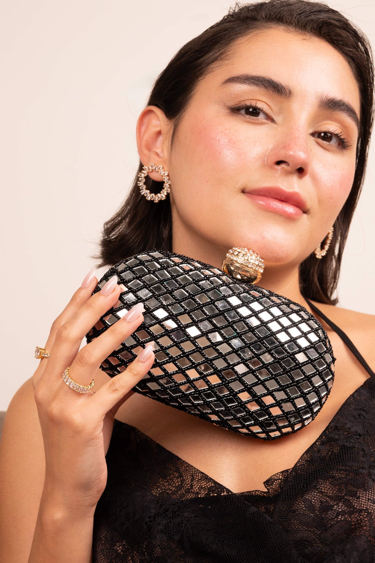Midnight Mirror Luxe Clutch