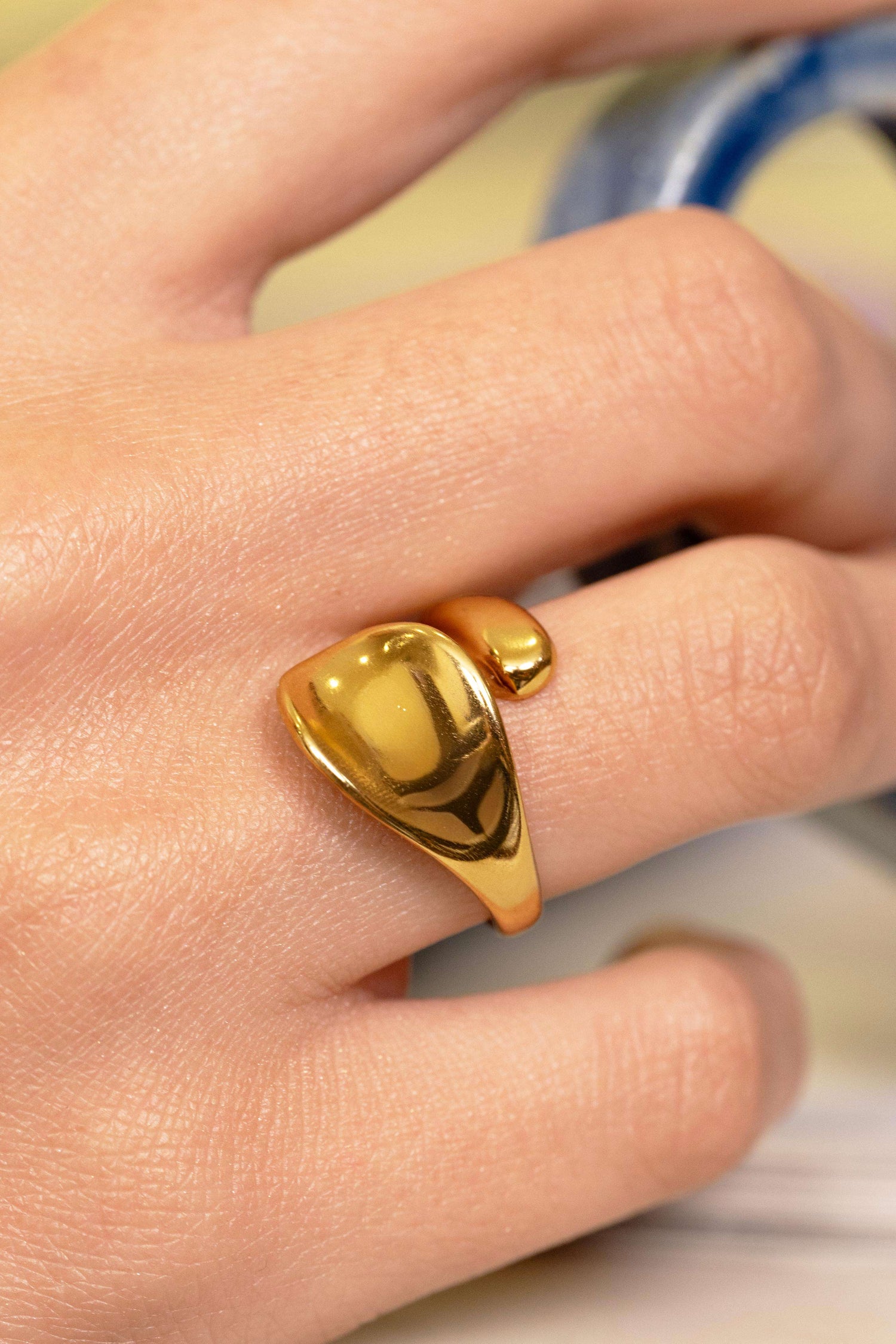 Molten Gold Statement Wrap Ring