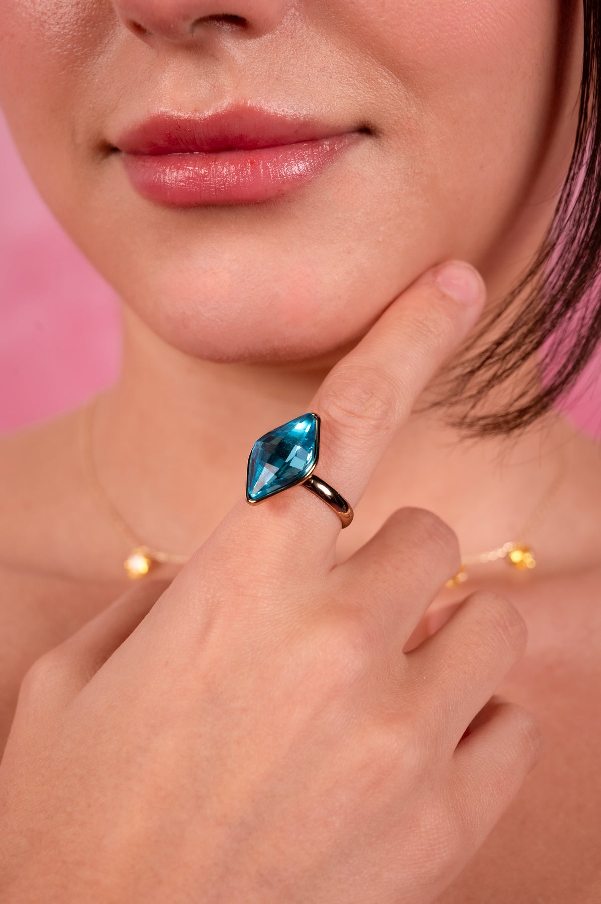 Ocean Glow Marquise Crystal Statement Ring