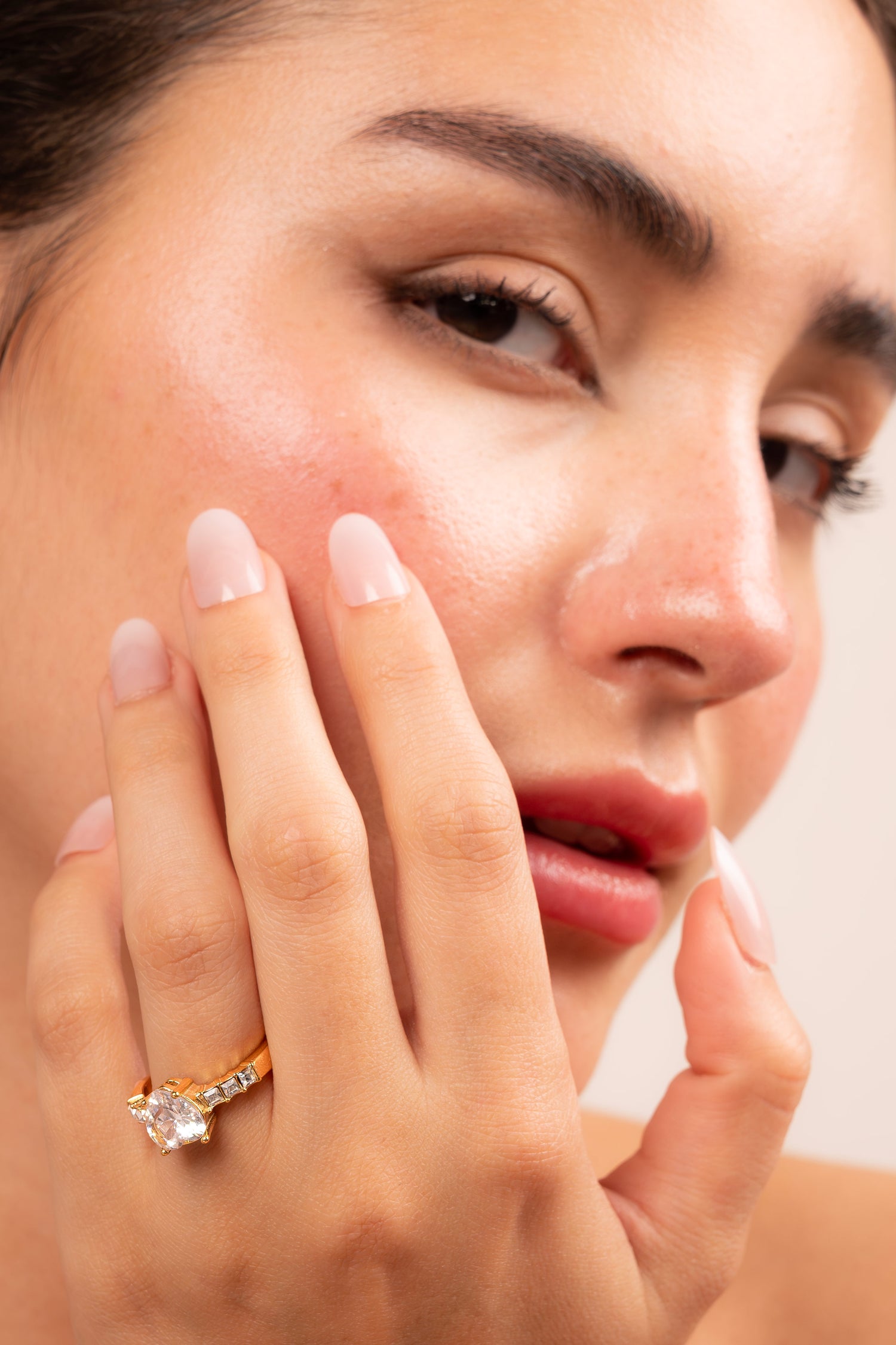 Radiant Solitaire Crystal Statement Ring