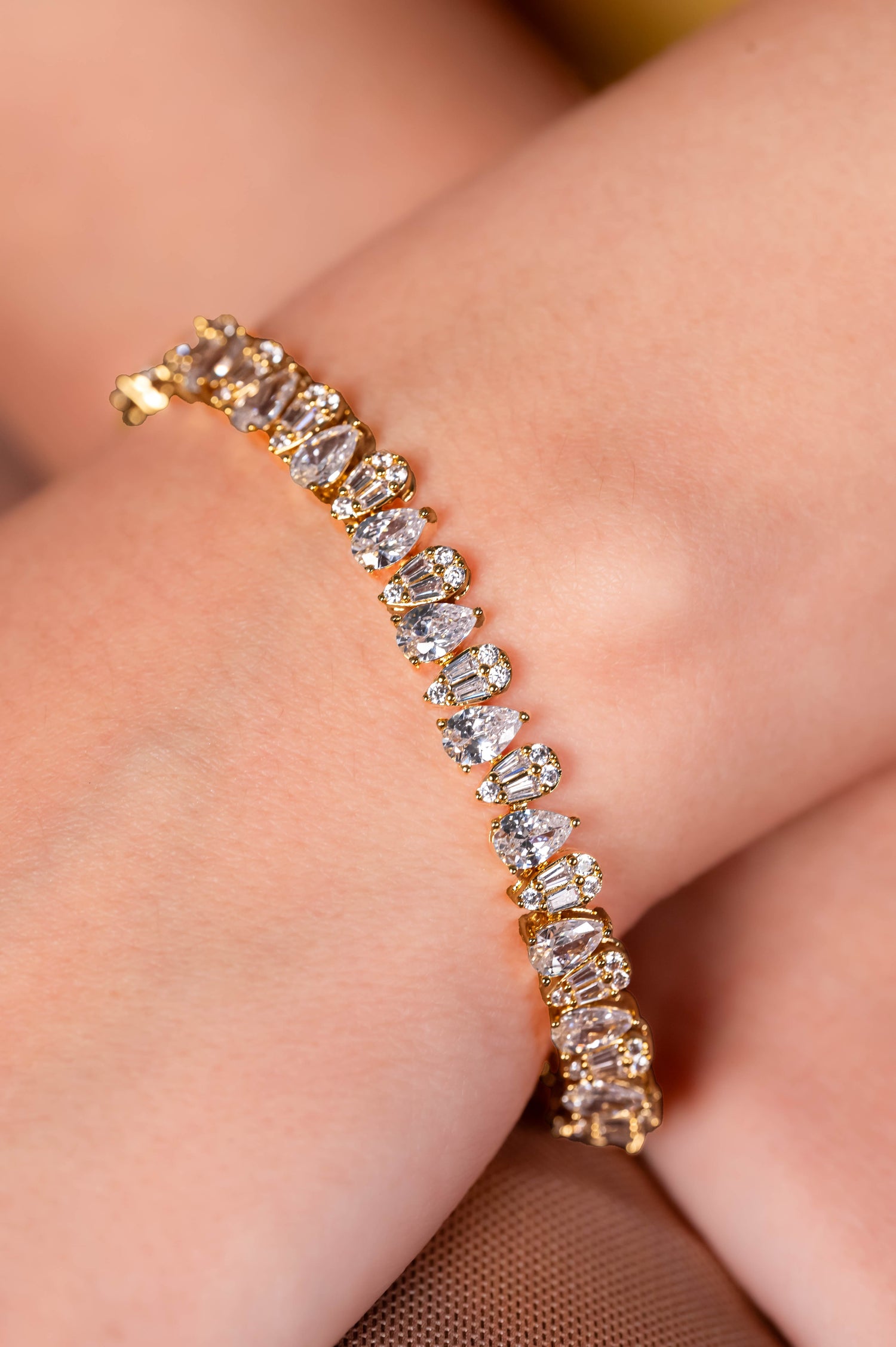 Radiant Teardrop Crystal Tennis Bracelet