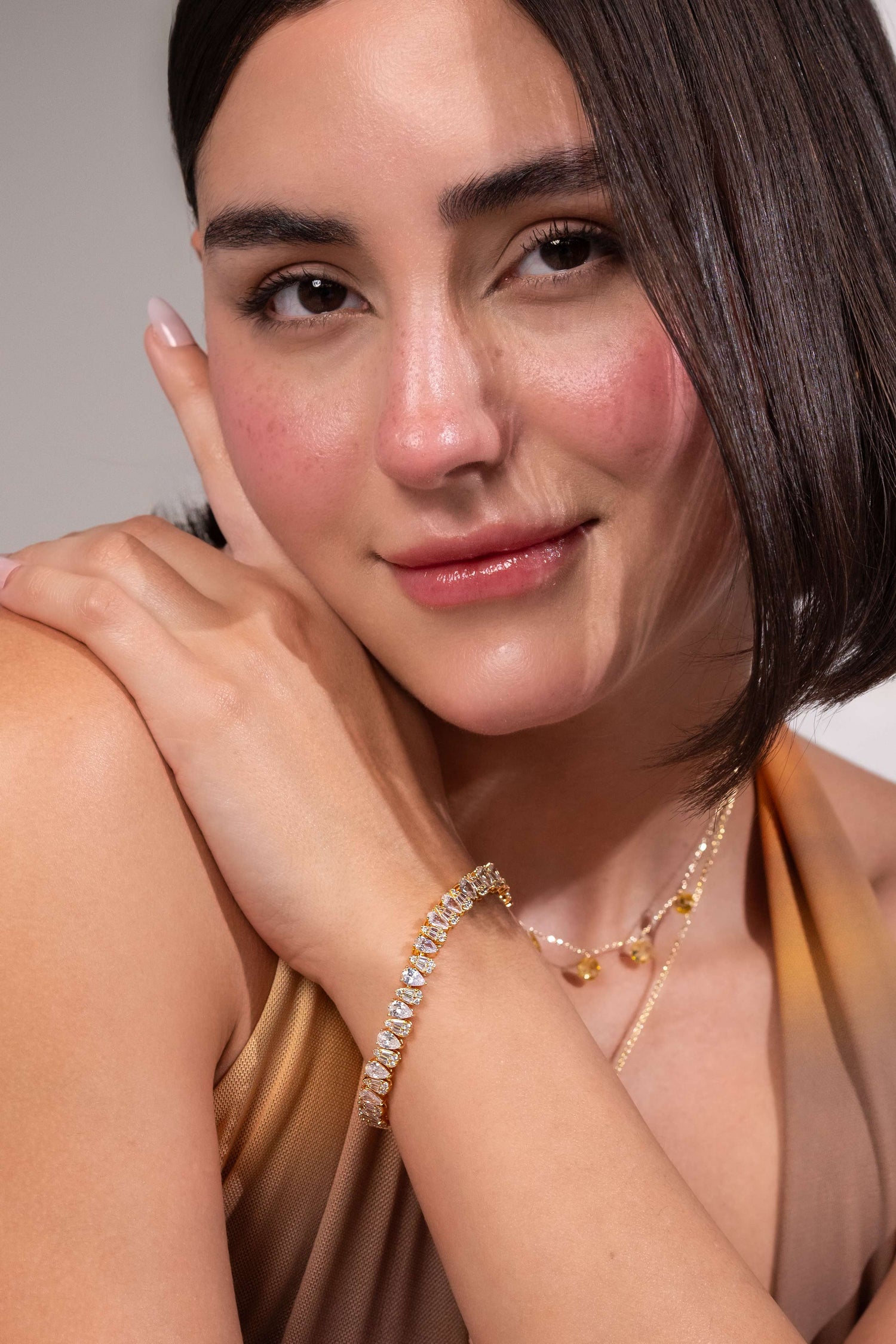 Radiant Teardrop Crystal Tennis Bracelet