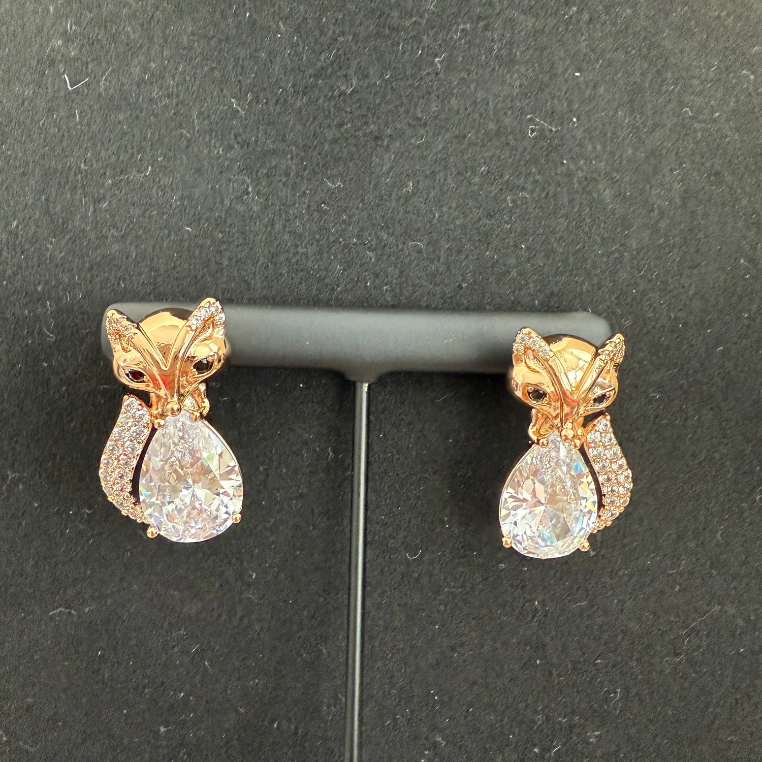 Foxy Charm Crystal Stud Earrings