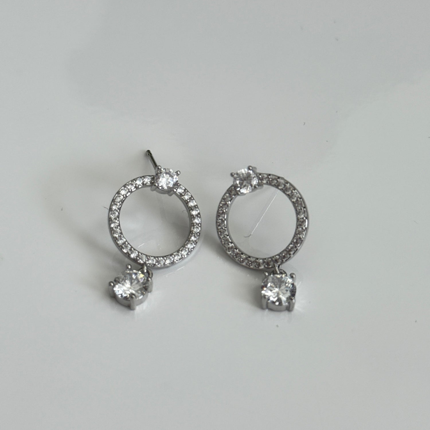 Crystal Circle Drop Earrings