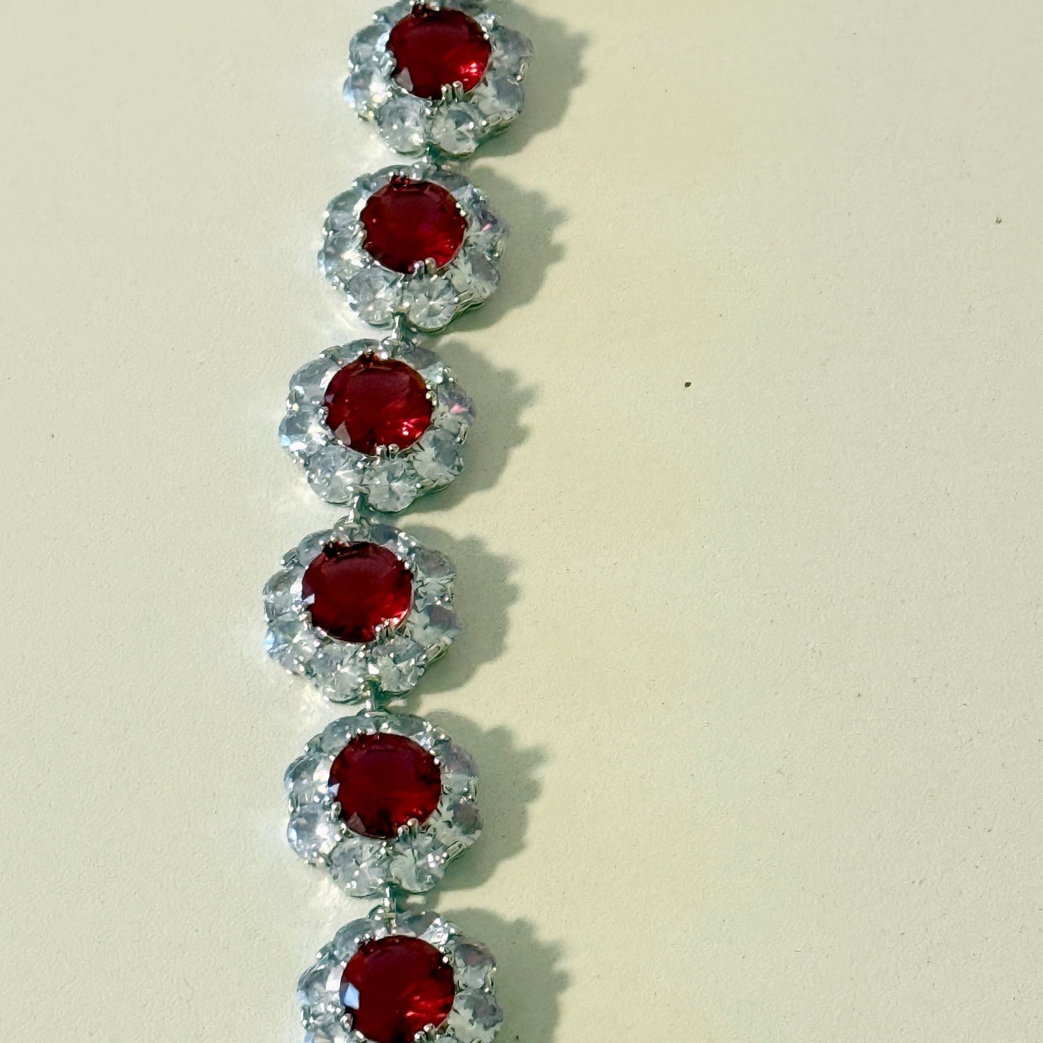 Blue Blossom Statement Bracelet – Silver Floral CZ Bracelet with Ocean Stones