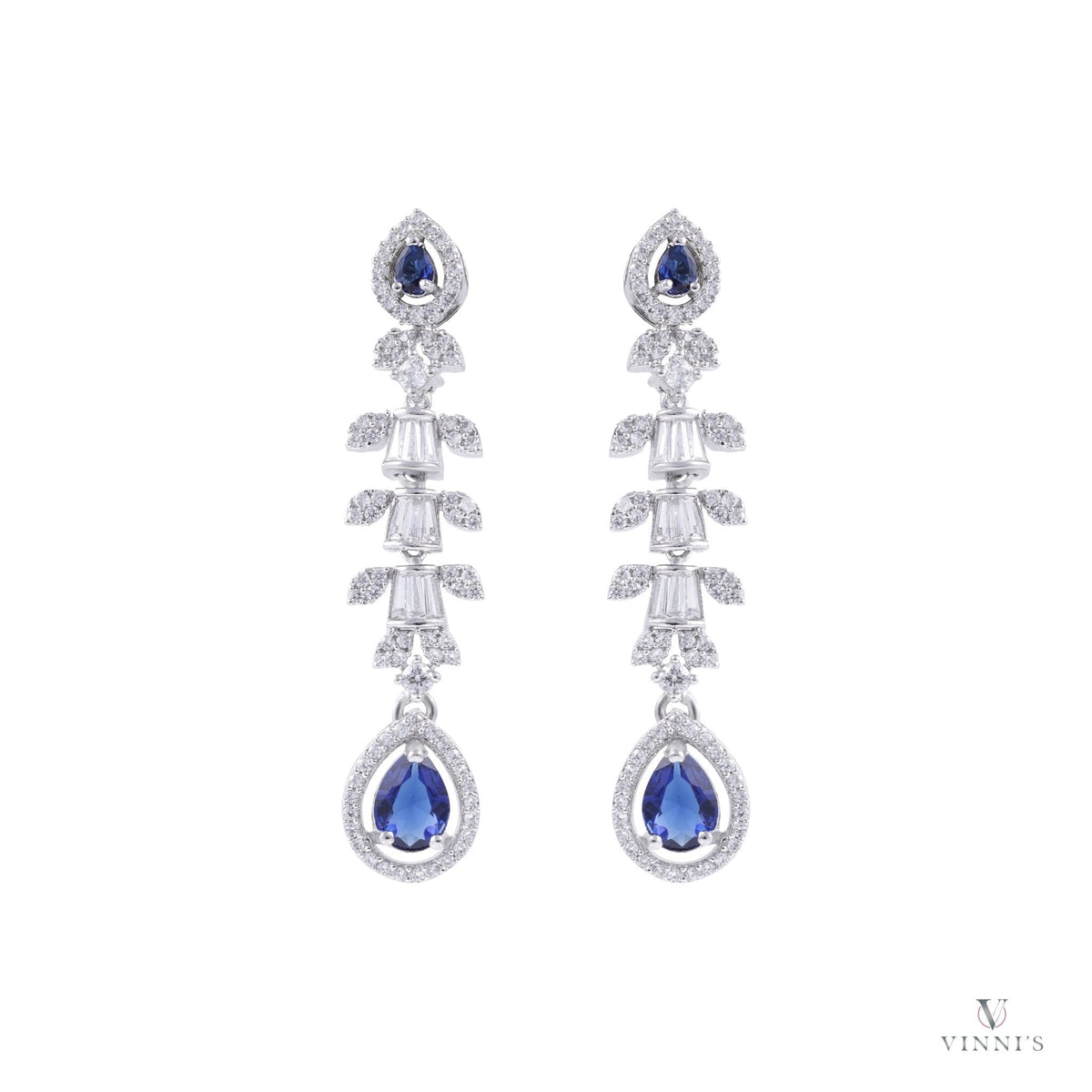 Buy Bridal Ad Jewelry Necklace | Sapphire Solitude - Vinni’s Jewelry