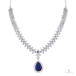 Buy Bridal Ad Jewelry Necklace | Sapphire Solitude - Vinni’s Jewelry