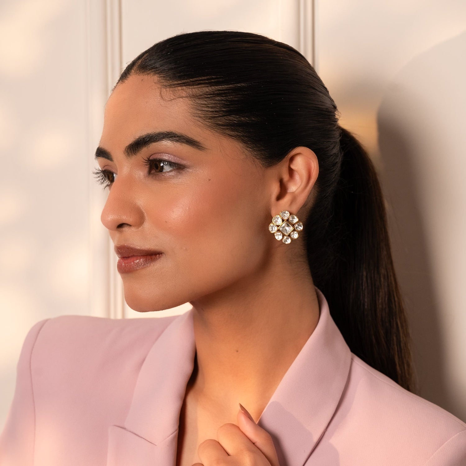 Classic Kundan Stud Earrings