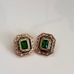 Emerald Radiance Art Deco Studs - Vinni’s Jewelry