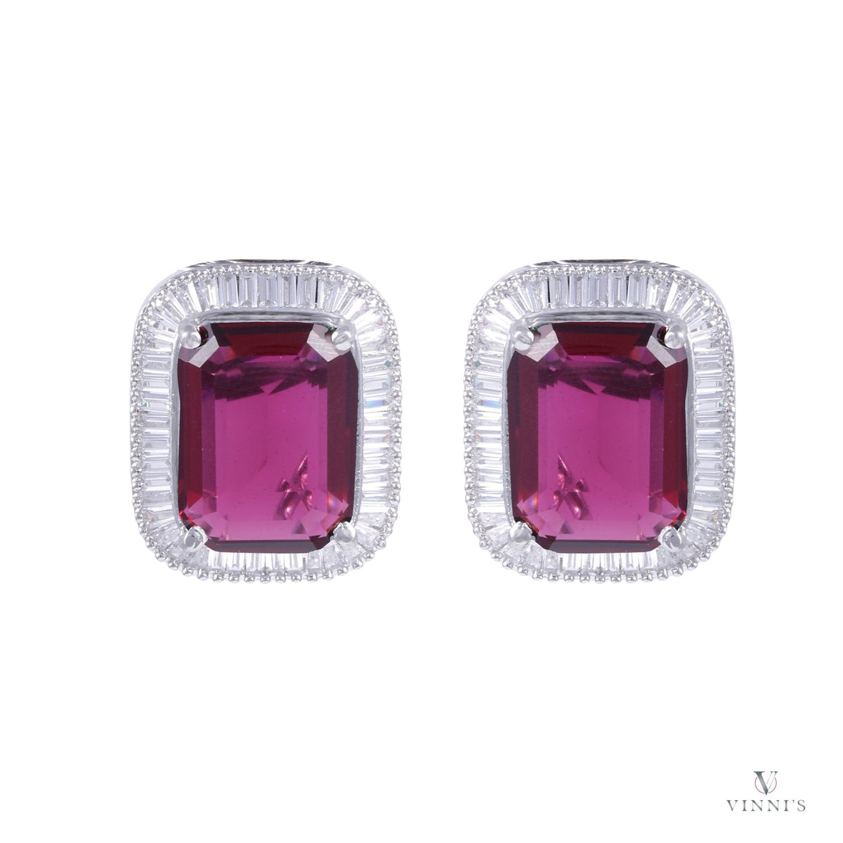 Fuchsia Radiance Studs - Vinni’s Jewelry