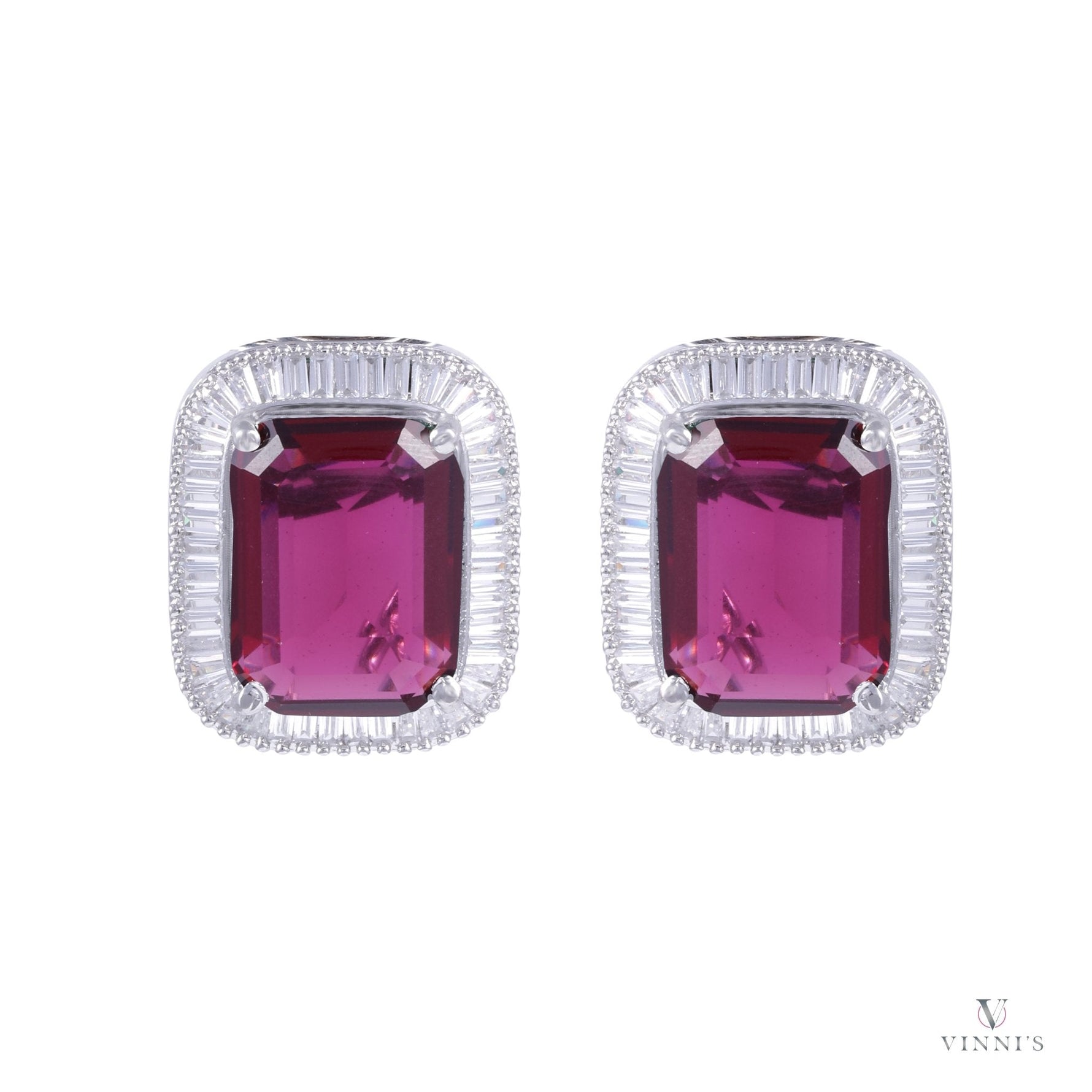 Fuchsia Radiance Studs - Vinni’s Jewelry