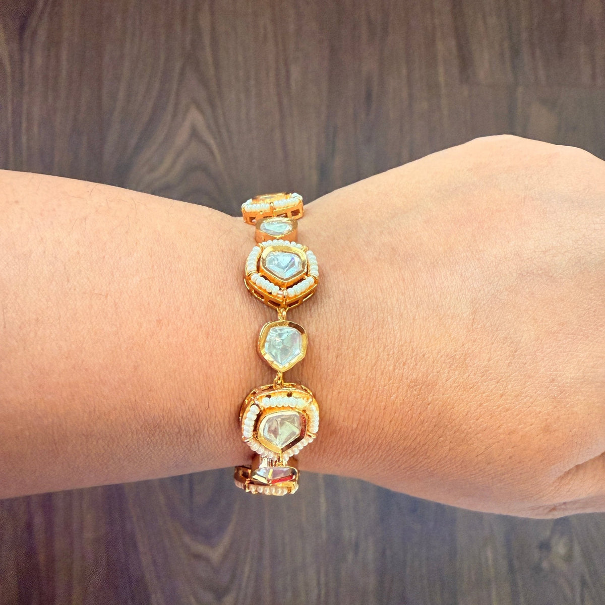 Golden Glow Polki Bracelet - Vinni’s Jewelry