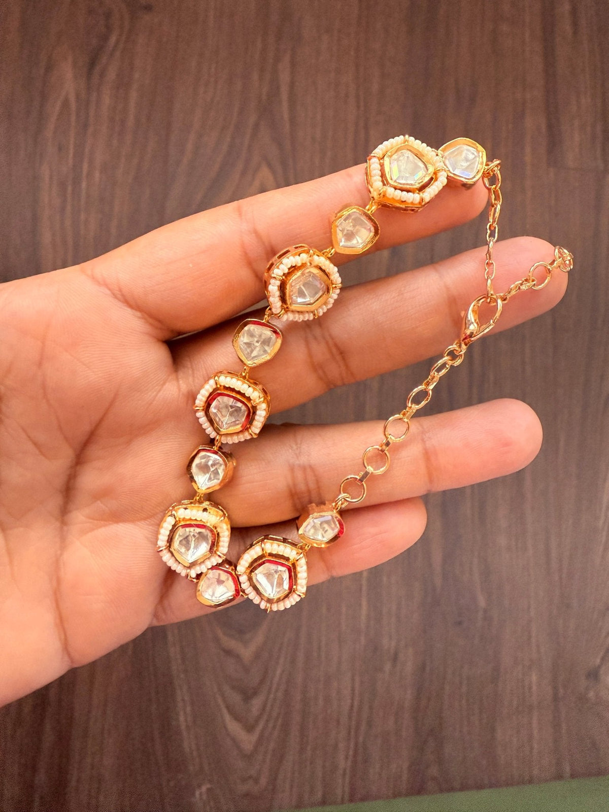 Golden Glow Polki Bracelet - Vinni’s Jewelry