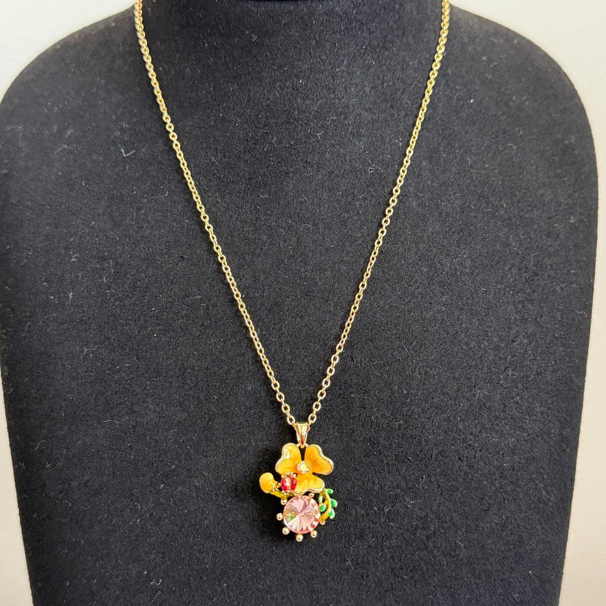 Golden Orchid Charm Pendant - Vinni’s Jewelry