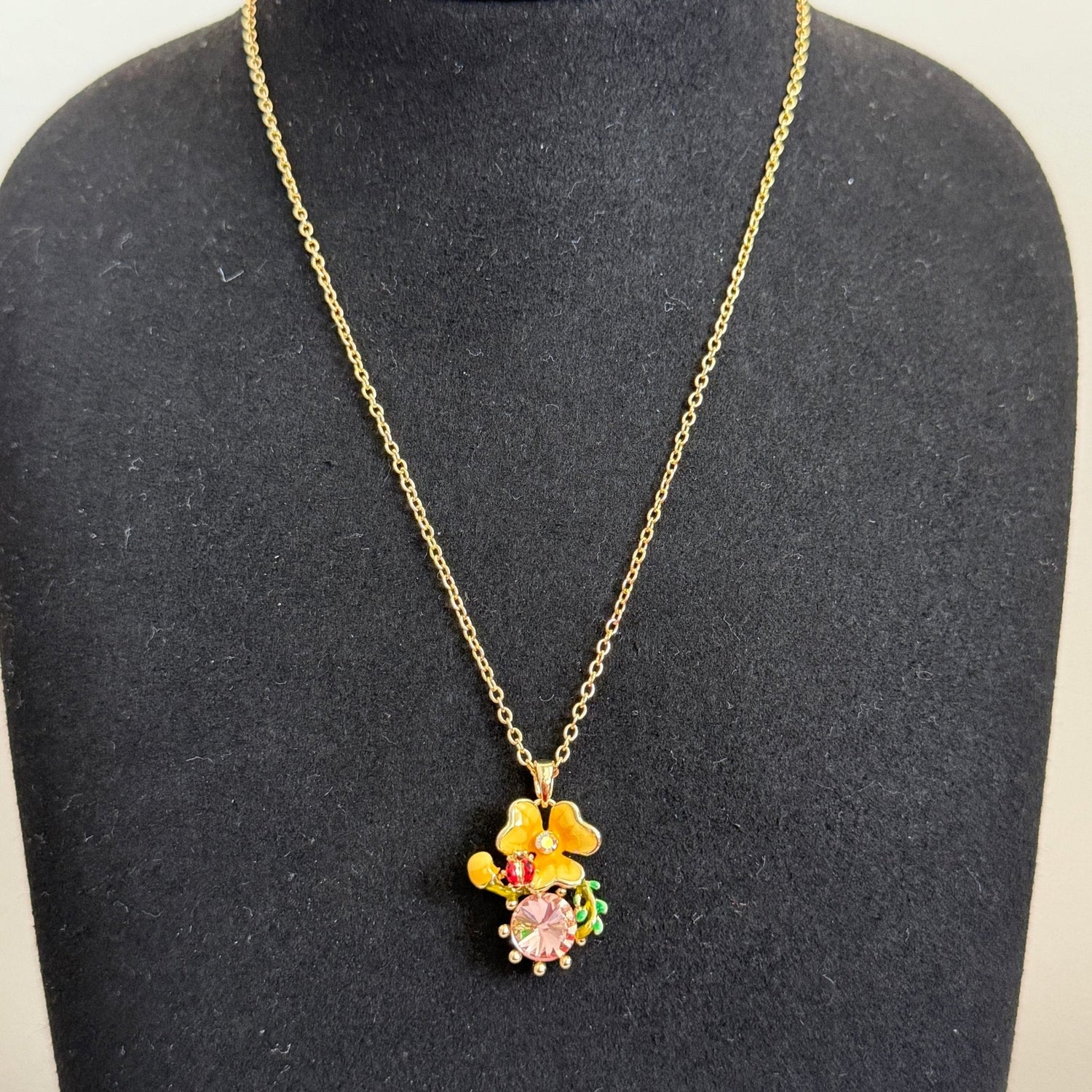 Golden Orchid Charm Pendant - Vinni’s Jewelry