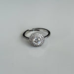 Halo Spark Adjustable Zirconia Ring – Silver Finish - Vinni’s Jewelry