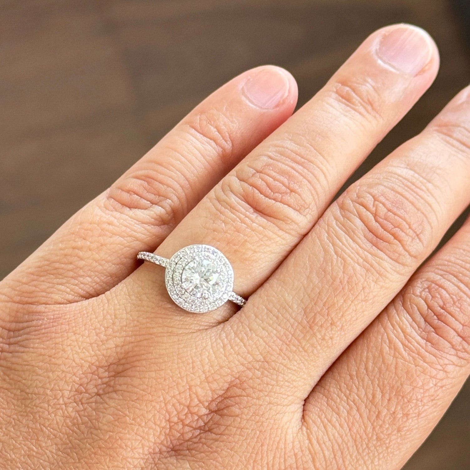 Halo Spark Adjustable Zirconia Ring – Silver Finish - Vinni’s Jewelry