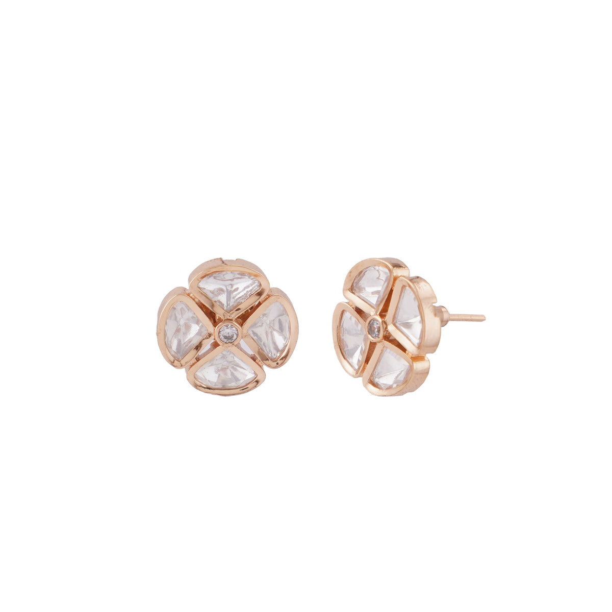 Kundan Clover Studs - Vinni’s Jewelry