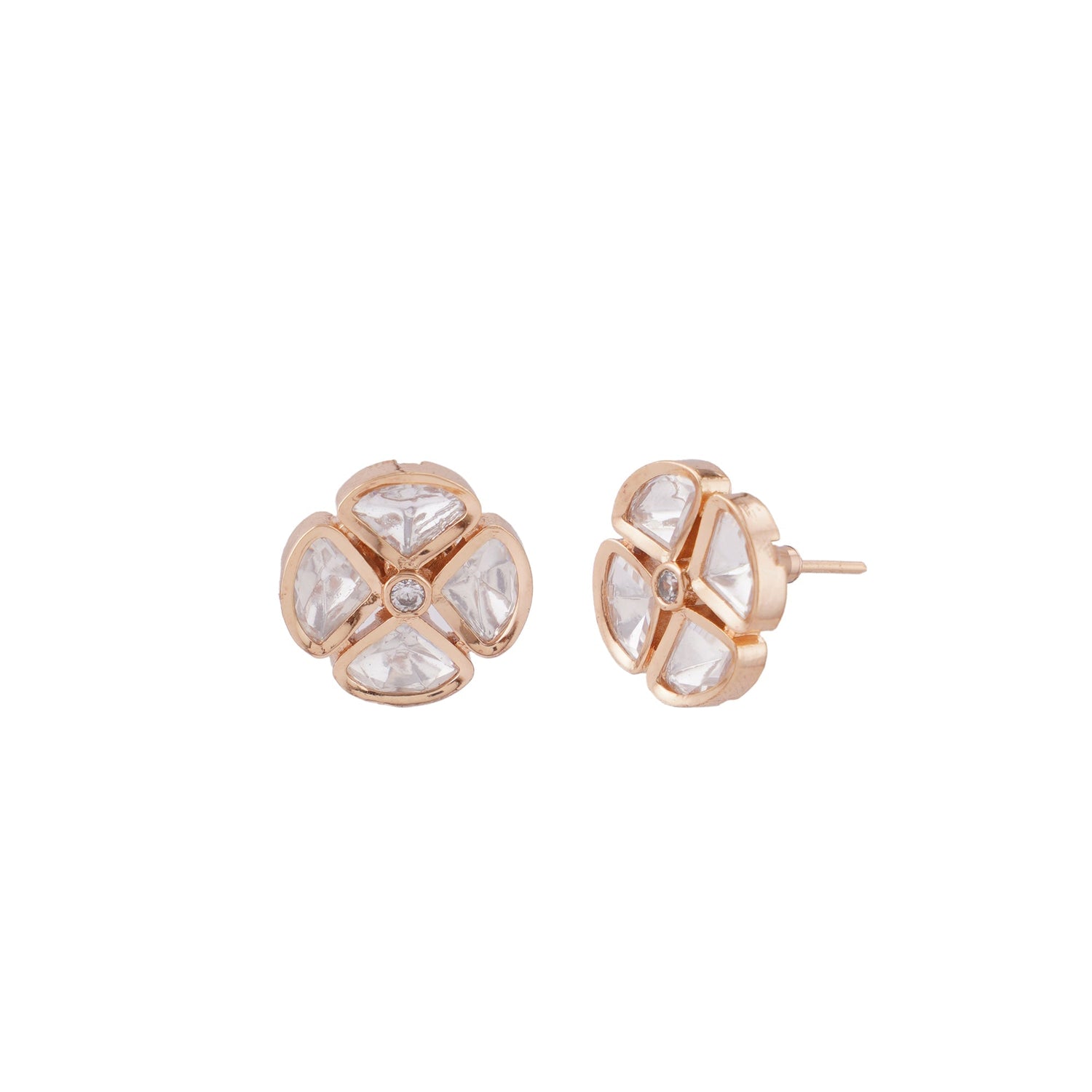 Kundan Clover Studs - Vinni’s Jewelry