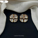 Kundan Clover Studs - Vinni’s Jewelry