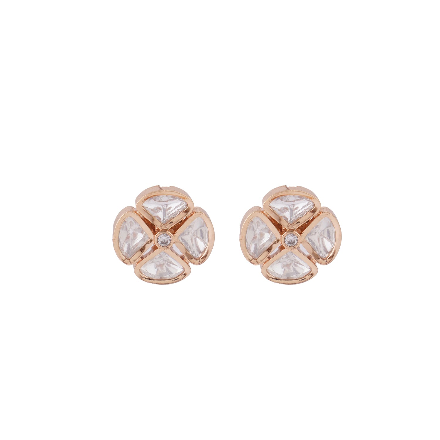 Kundan Clover Studs - Vinni’s Jewelry
