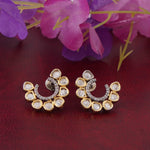 Kundan Crescent Studs - Vinni’s Jewelry
