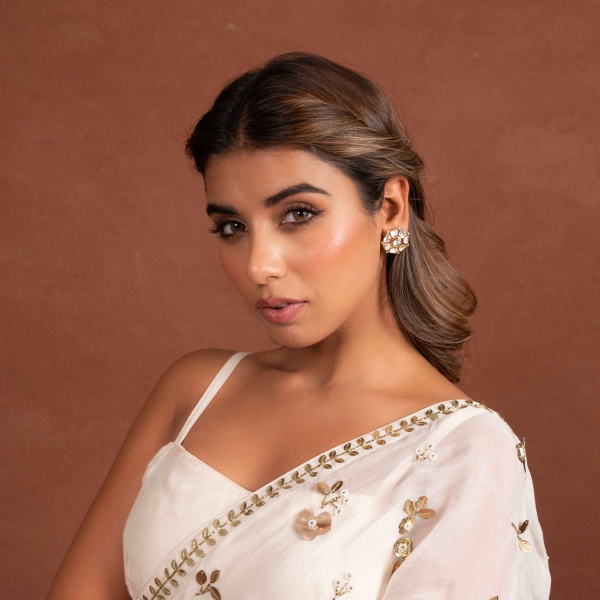 Kundan Hexa Studs - Vinni’s Jewelry