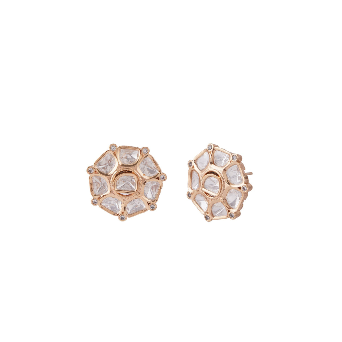 Kundan Hexa Studs - Vinni’s Jewelry