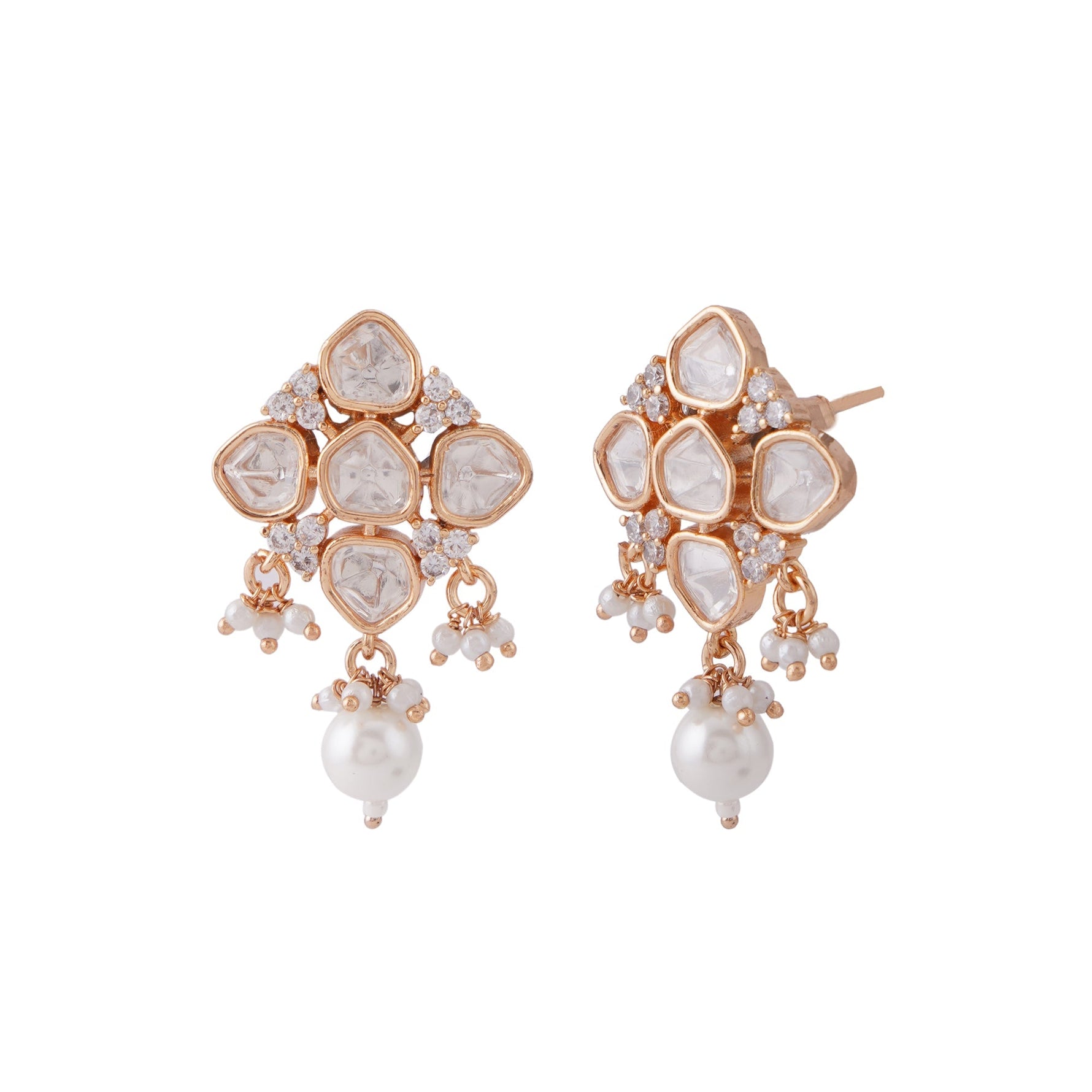 Kundan Pearl Drop Earrings - Vinni’s Jewelry