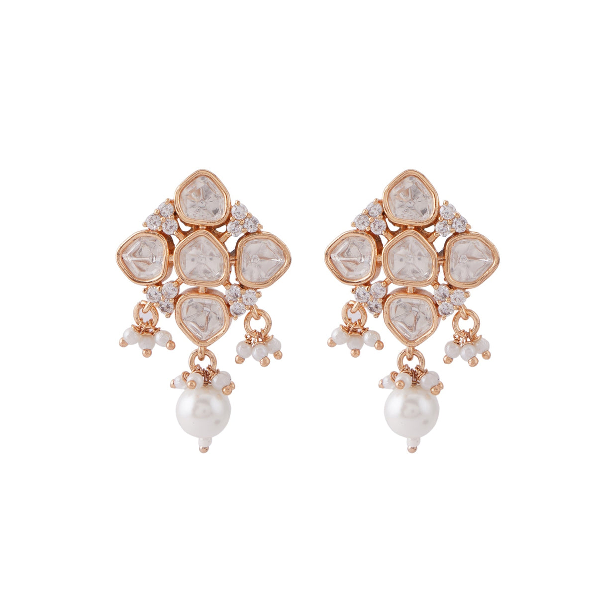 Kundan Pearl Drop Earrings - Vinni’s Jewelry