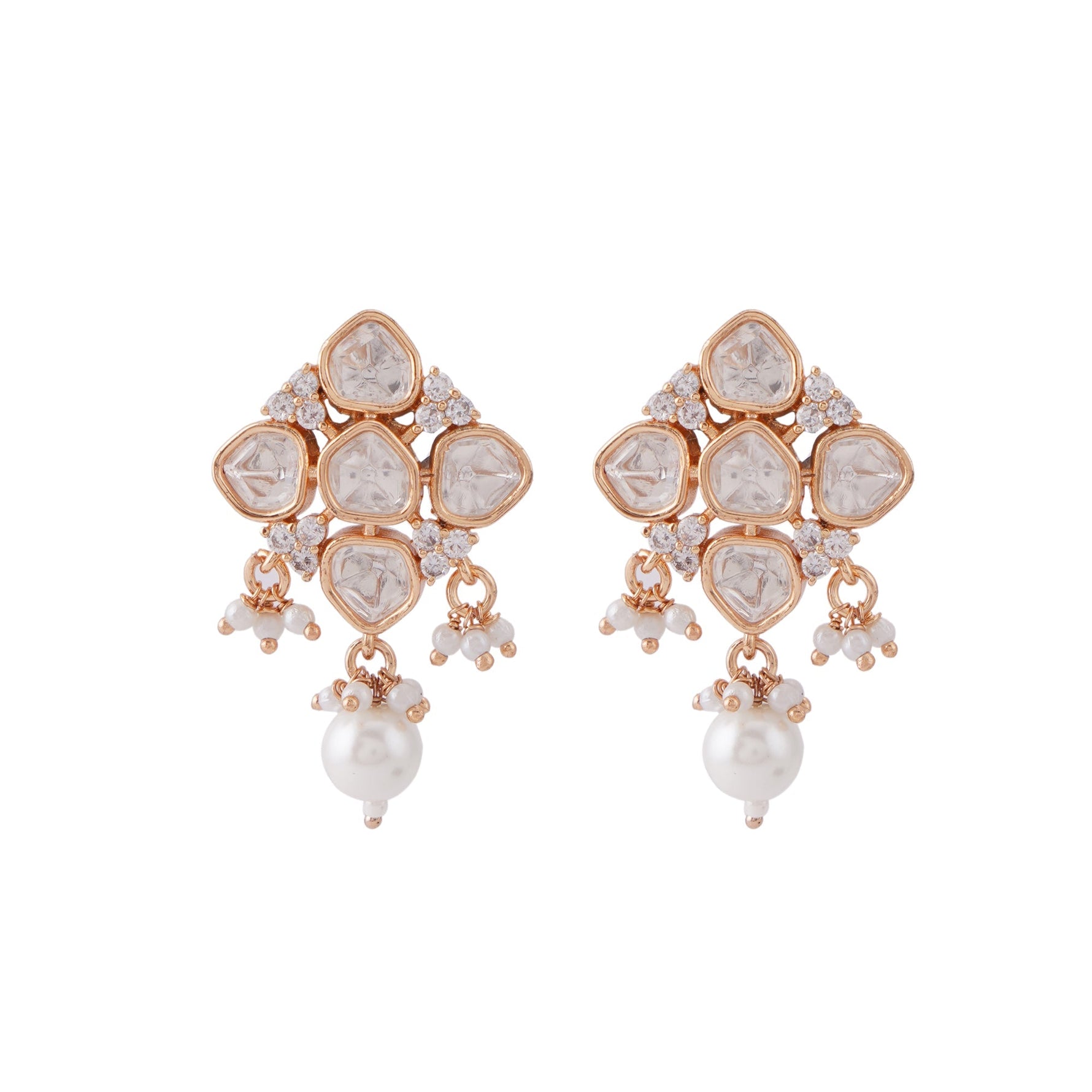 Kundan Pearl Drop Earrings - Vinni’s Jewelry